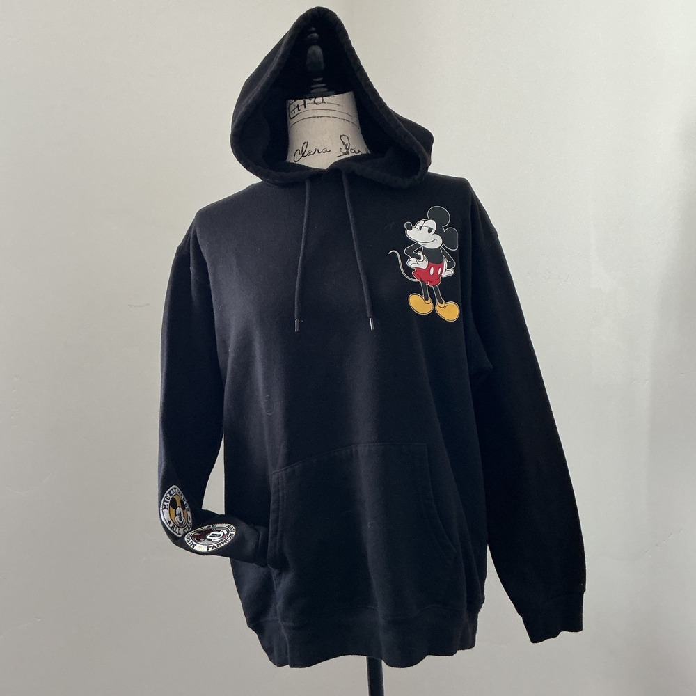 Disney Black Mickey Mouse Hoodie with Red and Yellow Accents